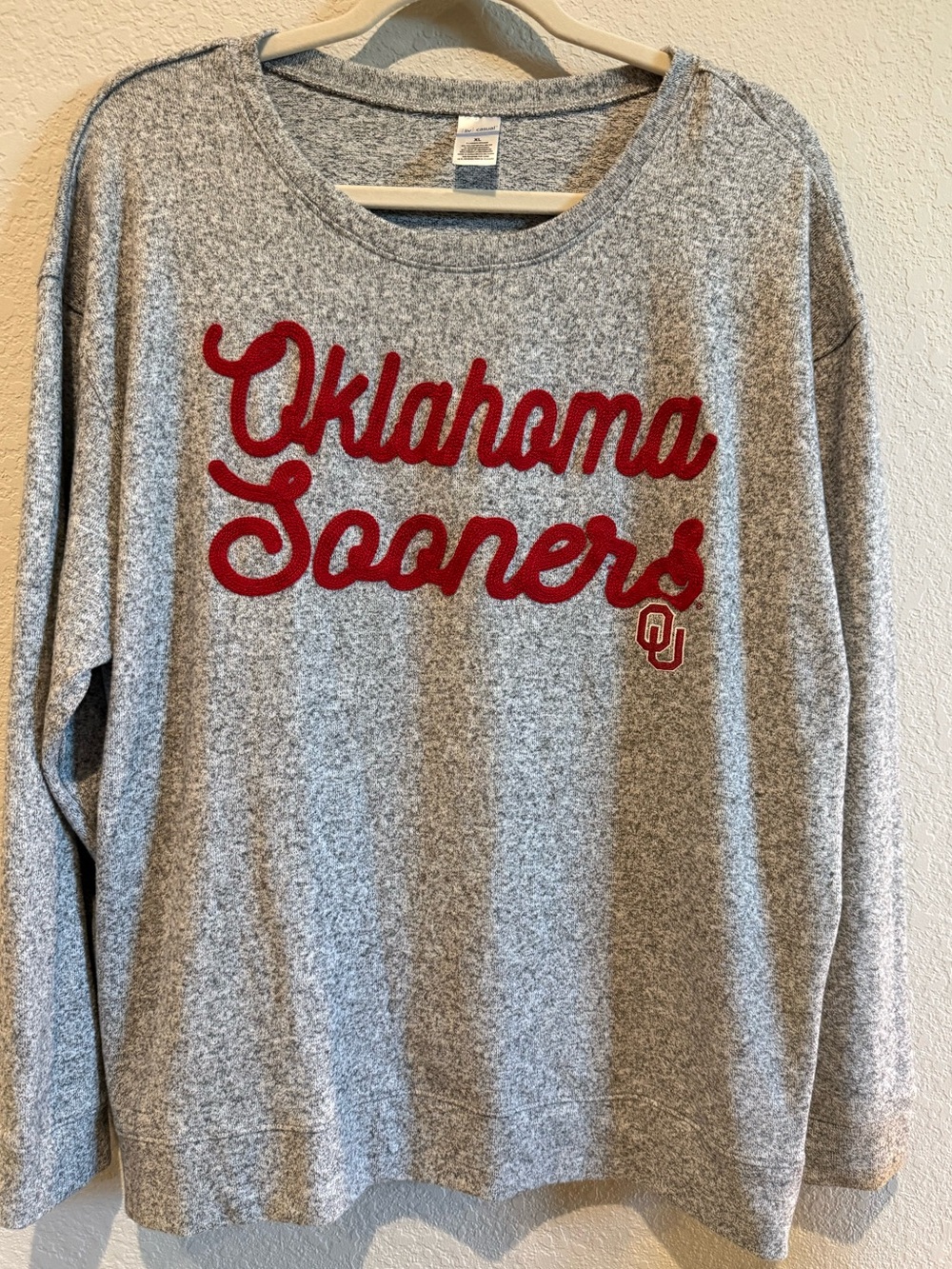 Liv Casual Oklahoma Sooners Gray Script Crewneck Sweatshirt XL
